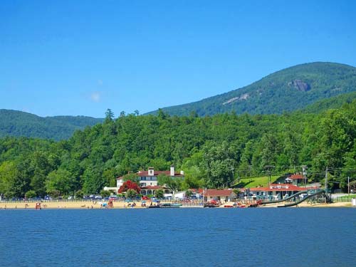 Beach at Lake Lure waterslides